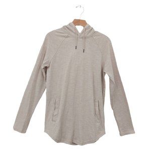 Pacsun Womens Pullover Hoodie Size Small Scallop Fit Curved Hem Beige